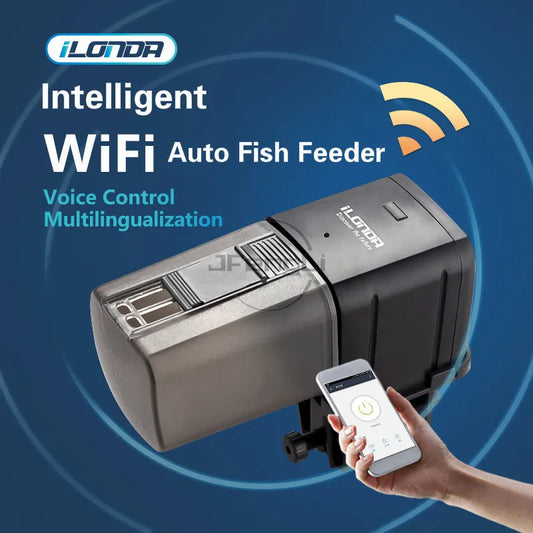 Ilonda Wifi Fish Feeder Organ Smart Control Aquarium Tank Dispositif d'alimentation automatique Chronométrage Équipement de pêche Accessoires Carpe