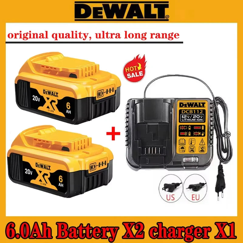 Batterie al litio originali Dewalt 20V, 5,0 Ah DCB120 DCB123 DCB125 DCB124 DCB122 DCD710 a ricarica rapida per utensili elettrici