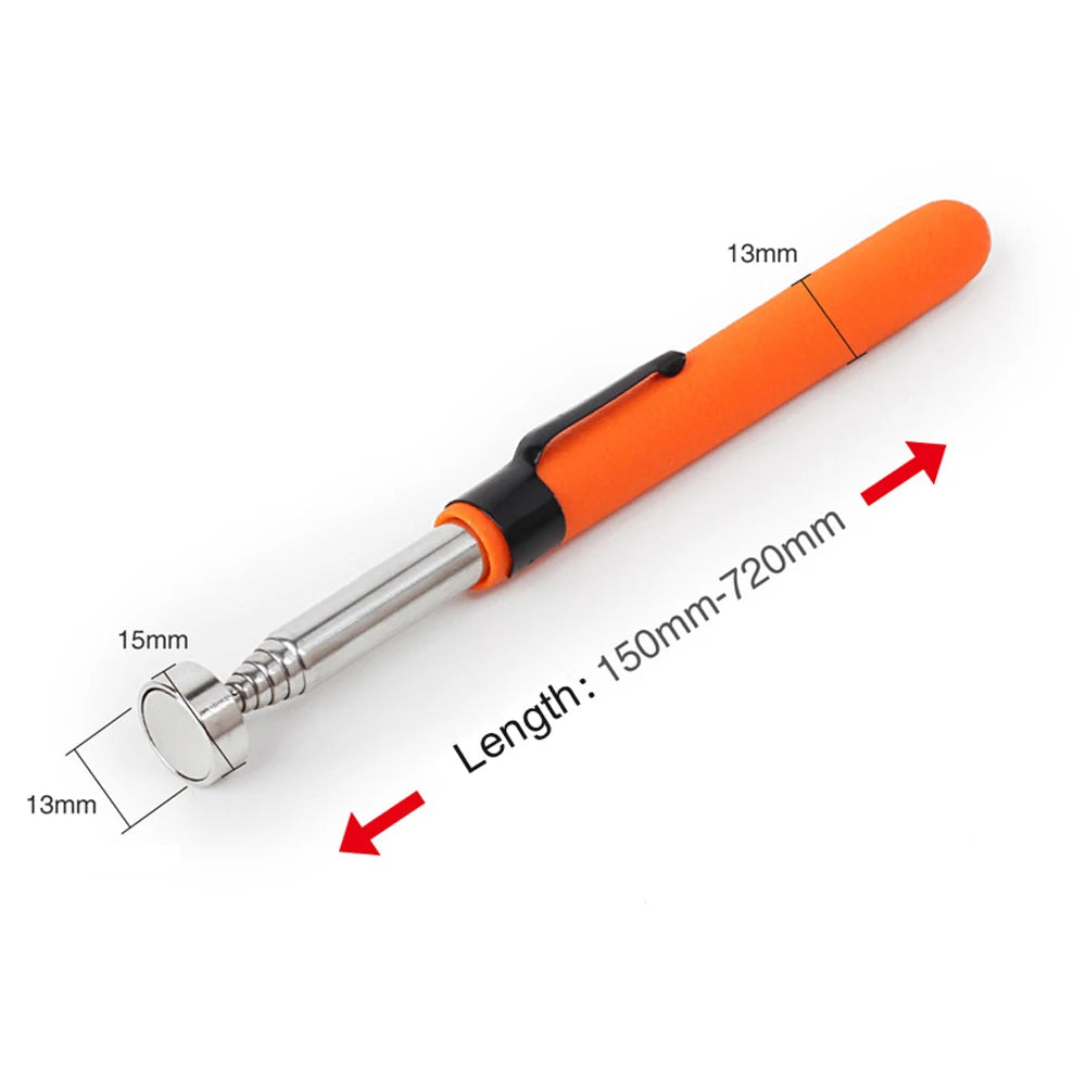 Penna magnetica telescopica con luce Mini. Strumento di raccolta magnete portatile Asta di raccolta estensibile per raccogliere viti, dadi e bulloni.