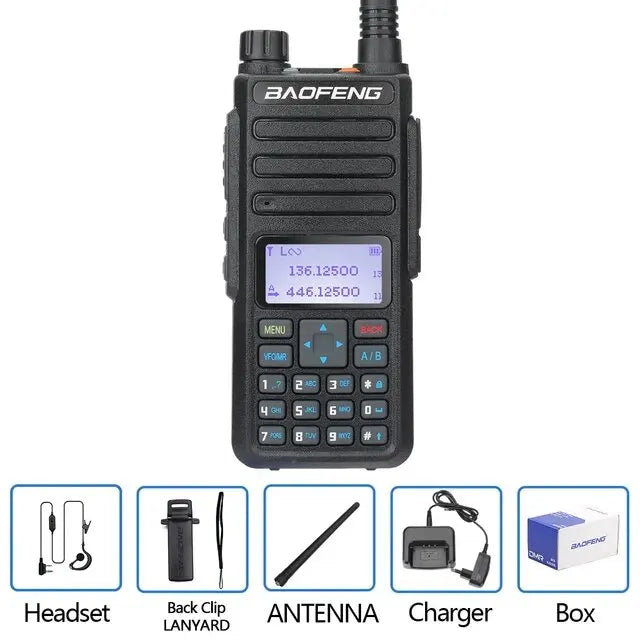 Baofeng Dr-1801 DMR Digital Walkie Talkie Dual Time Slot Analog Tier 1 e 2 Lunga Distanza Dual Band 1024ch DM-1801 Ham Radio Bidirezionale