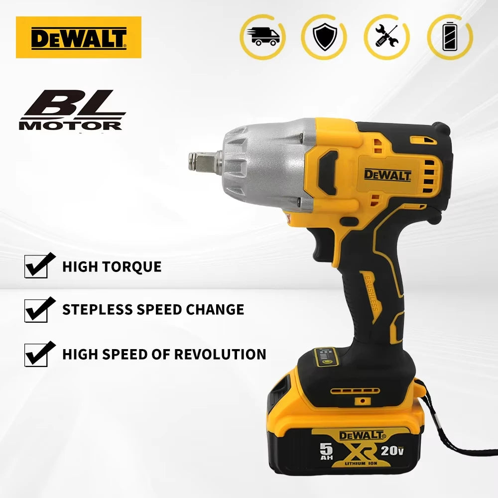 Dewalt 700N.m Chiave a percussione senza spazzole elettrico a batteria ad alta coppia Utensili elettrici per uso domestico Pneumatico staccabile 20V