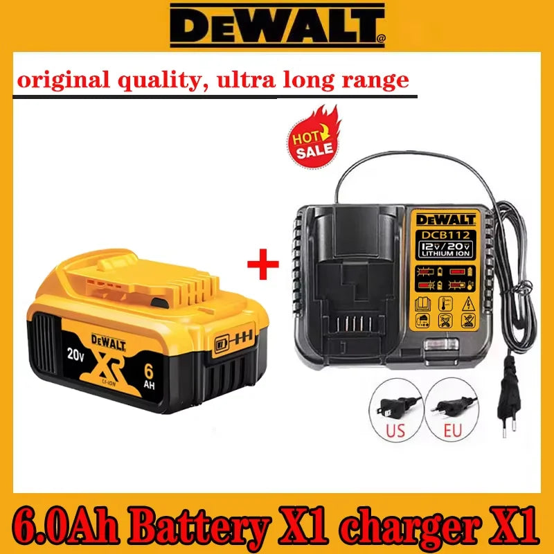 Batterie al litio originali Dewalt 20V, 5,0 Ah DCB120 DCB123 DCB125 DCB124 DCB122 DCD710 a ricarica rapida per utensili elettrici