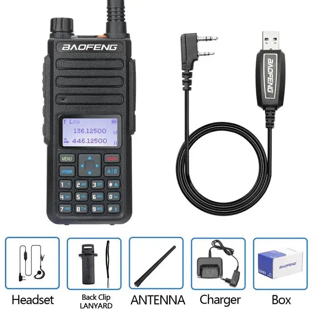 Baofeng Dr-1801 DMR Digital Walkie Talkie Dual Time Slot Analog Tier 1 e 2 Lunga Distanza Dual Band 1024ch DM-1801 Ham Radio Bidirezionale