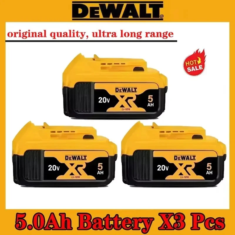 Batterie al litio originali Dewalt 20V, 5,0 Ah DCB120 DCB123 DCB125 DCB124 DCB122 DCD710 a ricarica rapida per utensili elettrici