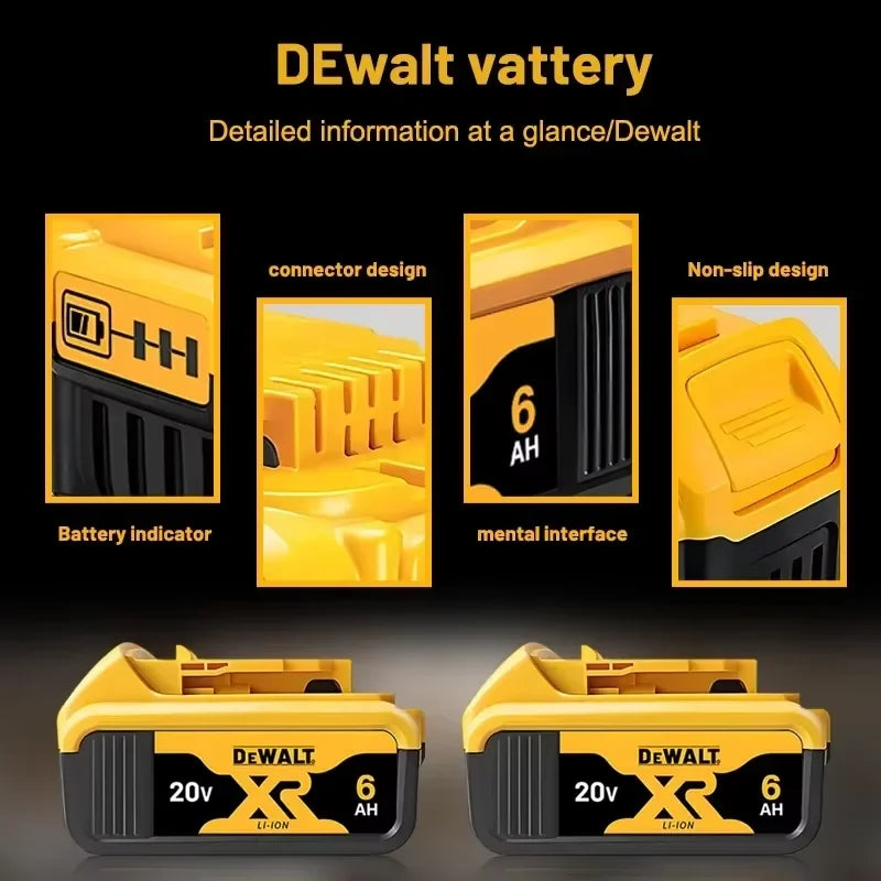 Batterie al litio originali Dewalt 20V, 5,0 Ah DCB120 DCB123 DCB125 DCB124 DCB122 DCD710 a ricarica rapida per utensili elettrici