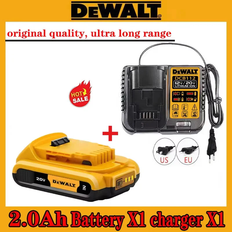 Batterie al litio originali Dewalt 20V, 5,0 Ah DCB120 DCB123 DCB125 DCB124 DCB122 DCD710 a ricarica rapida per utensili elettrici