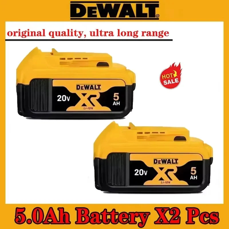 Batterie al litio originali Dewalt 20V, 5,0 Ah DCB120 DCB123 DCB125 DCB124 DCB122 DCD710 a ricarica rapida per utensili elettrici