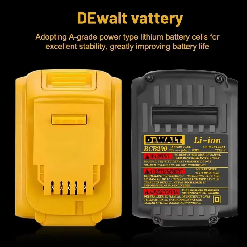 Batterie al litio originali Dewalt 20V, 5,0 Ah DCB120 DCB123 DCB125 DCB124 DCB122 DCD710 a ricarica rapida per utensili elettrici