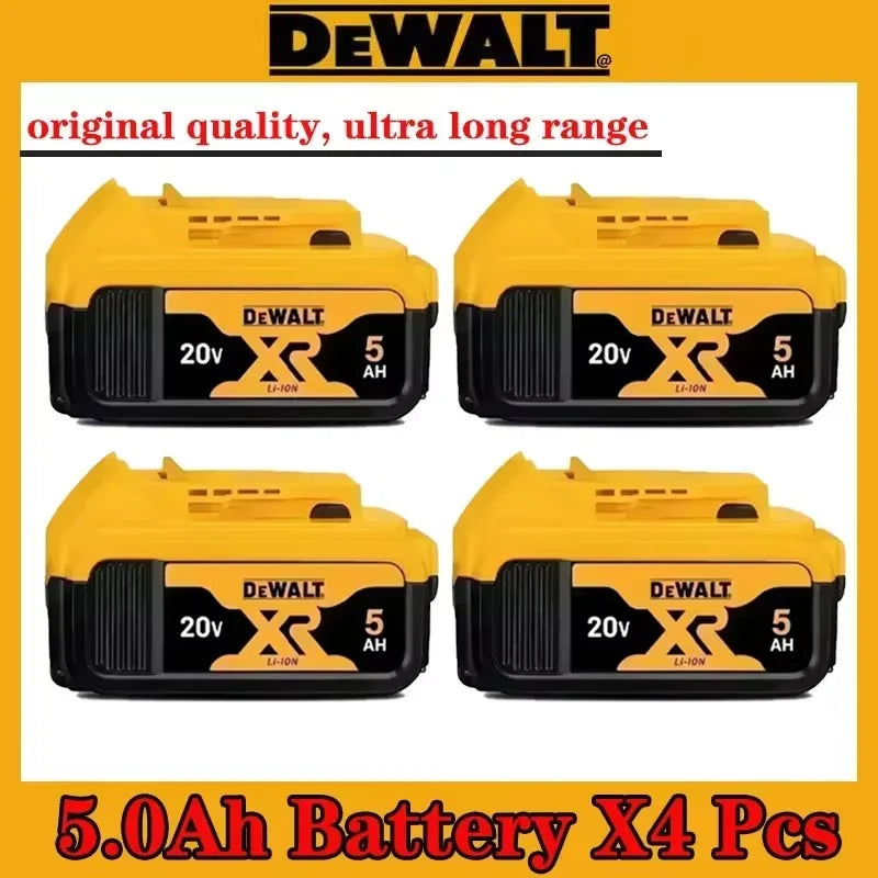 Batterie al litio originali Dewalt 20V, 5,0 Ah DCB120 DCB123 DCB125 DCB124 DCB122 DCD710 a ricarica rapida per utensili elettrici