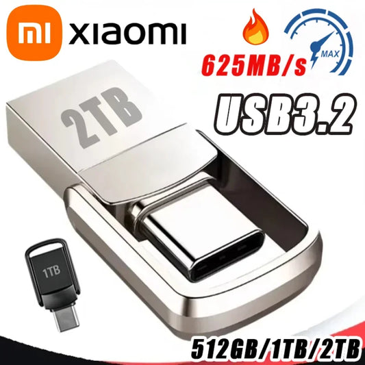 Xiaomi USB Flash Drive 2 TB 3.2 Tipo C PenDrive Memory Stick 256 GB 1 TB 2 TB Pen Drive Flash Disk per PC Smartphone Storage U Disk